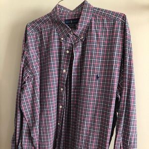 Plaid long sleeve button down shirt